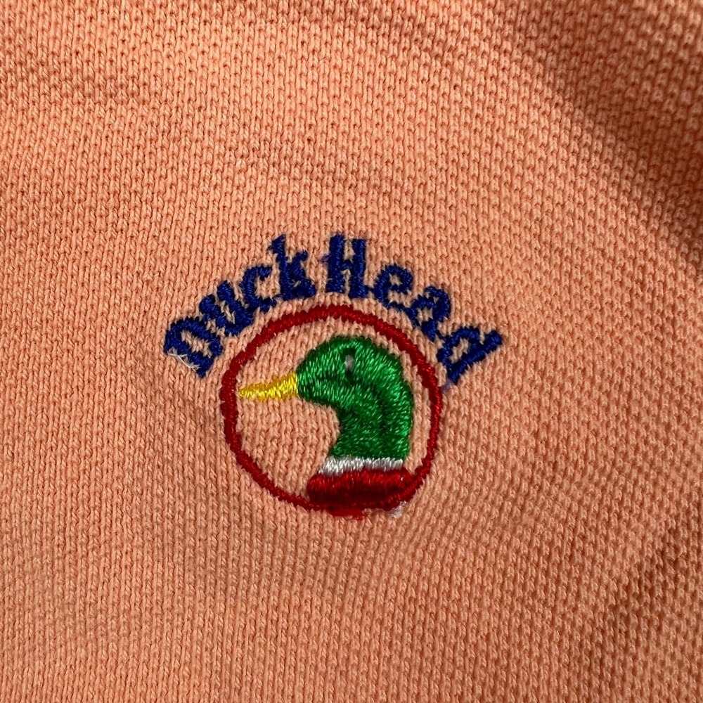 Vintage Duck Head Men XL Sunkissed Orange Solid Pique Polo Shirt Made in USA 90s - Picture 3 of 7